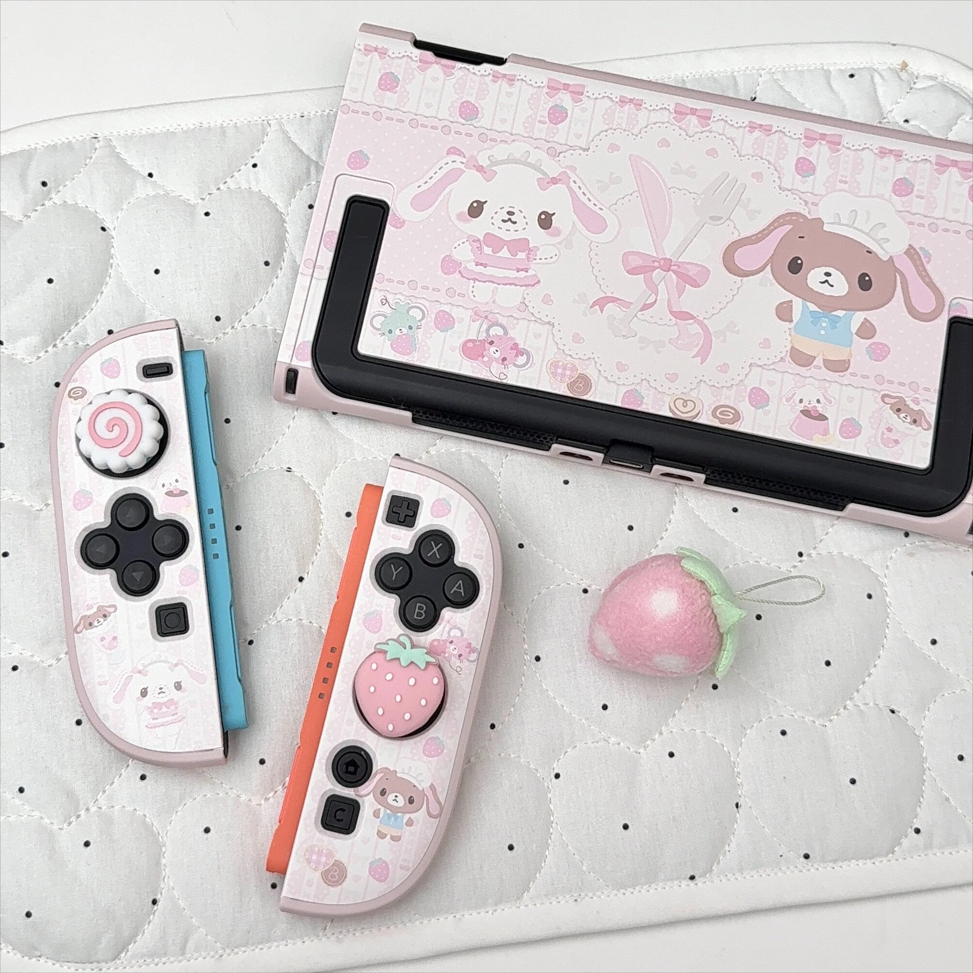 Kawaii Cute Split Protective Case for Nintendo Switch 2/OLED Dockable NS Lite Pink shell Joy-Con Cases Dock Cover Accessories