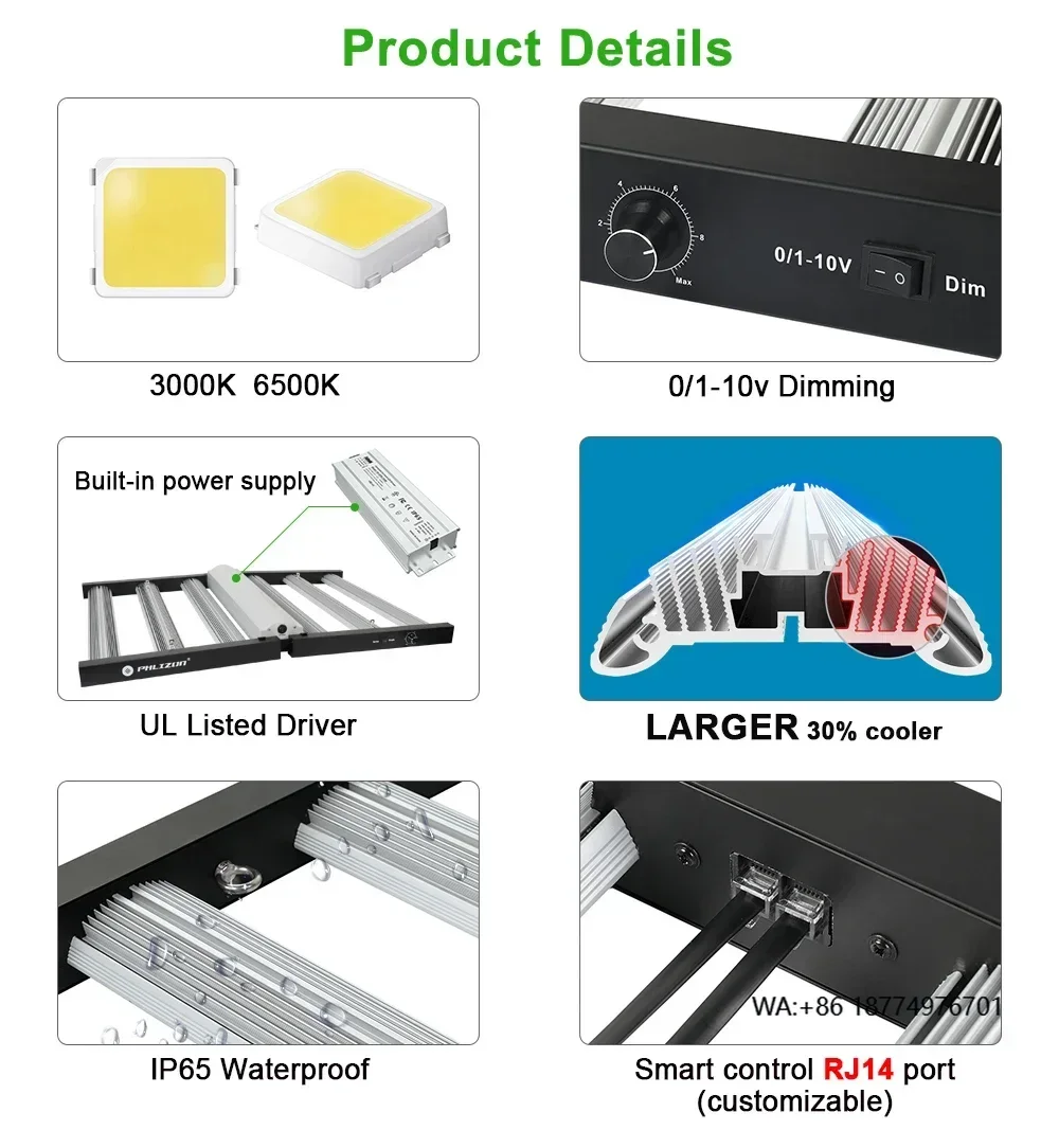 

Phlizon 450w Full Spectrum Top bin Indoor Commercial Plant Lamp Hydroponic Led Grow Light fd4000
