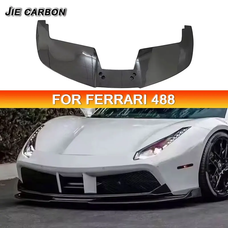 Para Ferrari 488 parachoques delantero de fibra de carbono alerón de labio delantero guardabarros de labio inferior Kit de carrocería de placa de deslizamiento piezas de automóvil