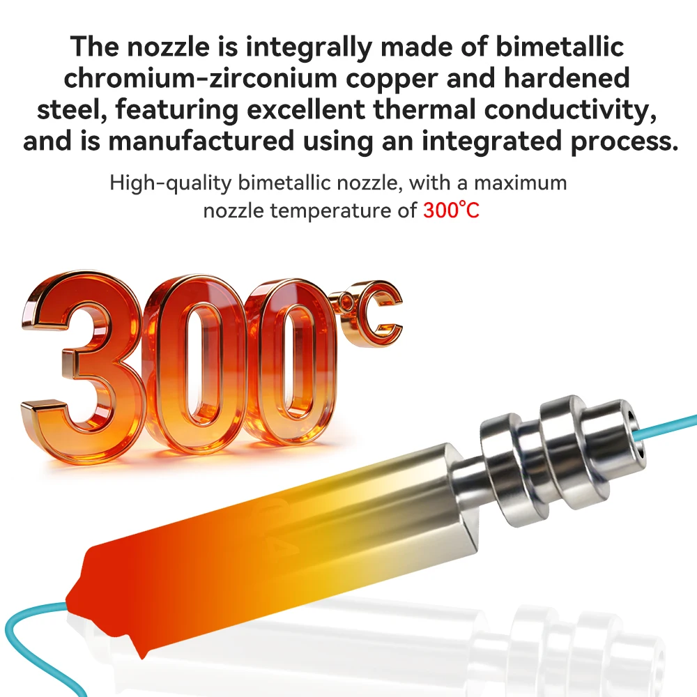Dysza bimetaliczna do hotendu Anycubic Kobra 4 Kobra X, ulepszona, wysokotemperaturowa, 0.25/0.4/0.6/0.8mm, akcesoria do drukarki 3D Kobra X — zdjęcie produktu 3