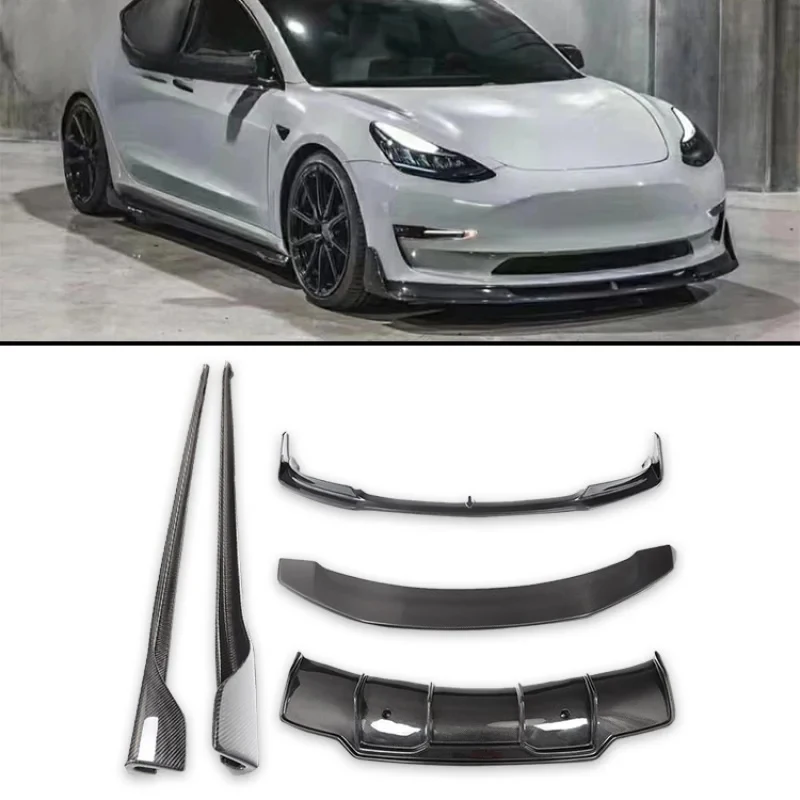 Factory Hot Sale CARBON FIBER V STYLE FRONT BUMPER LIP SIDE SKIRTS REAR DIFFUSER SPOILER BODY KITS MODEL