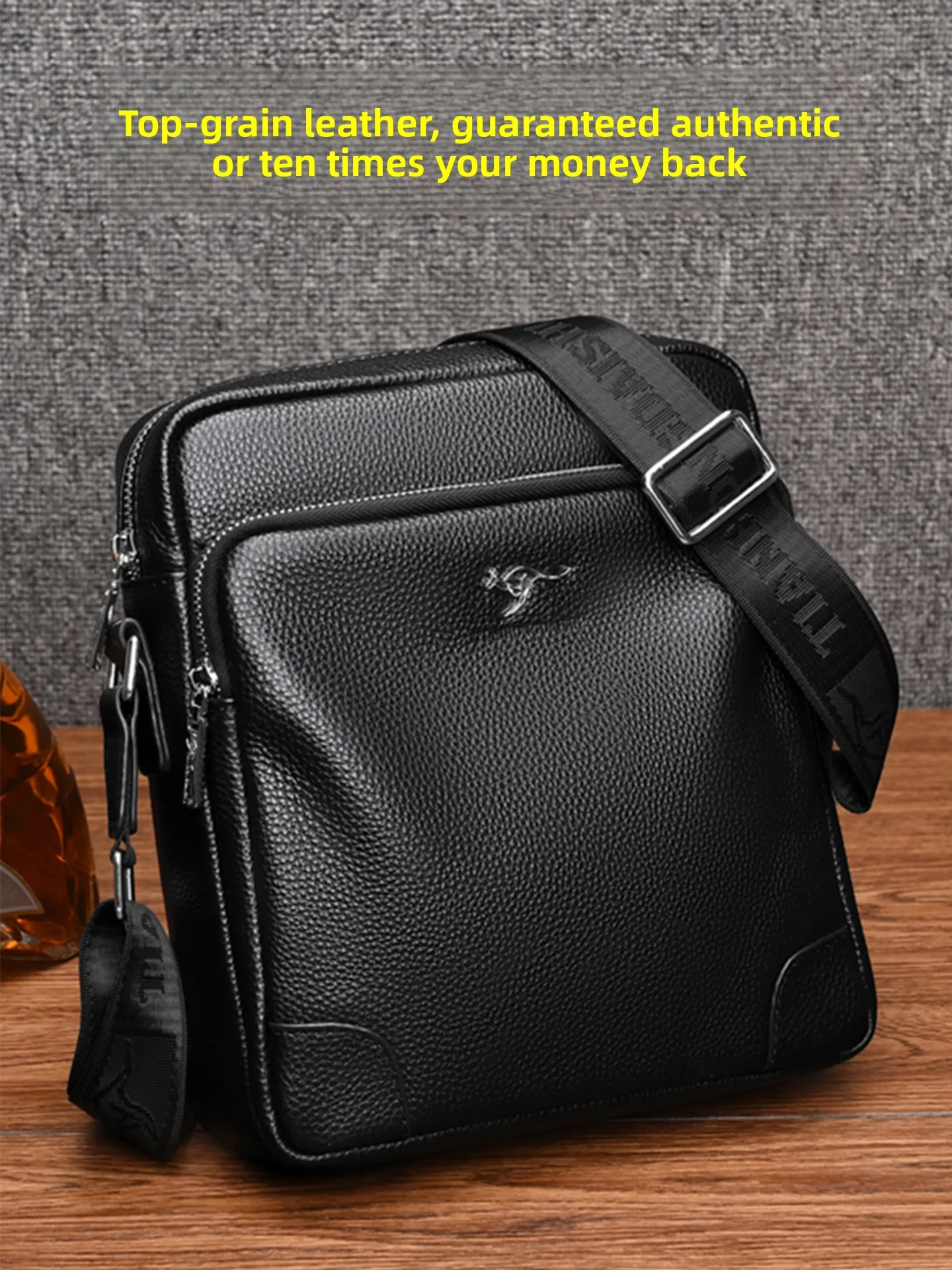 

Мужская сумка на одно плечо из натуральной кожи, маленькая повседневная сумка через плечо для бизнеса, модная сумка из воловьей кожи с верхним слоем