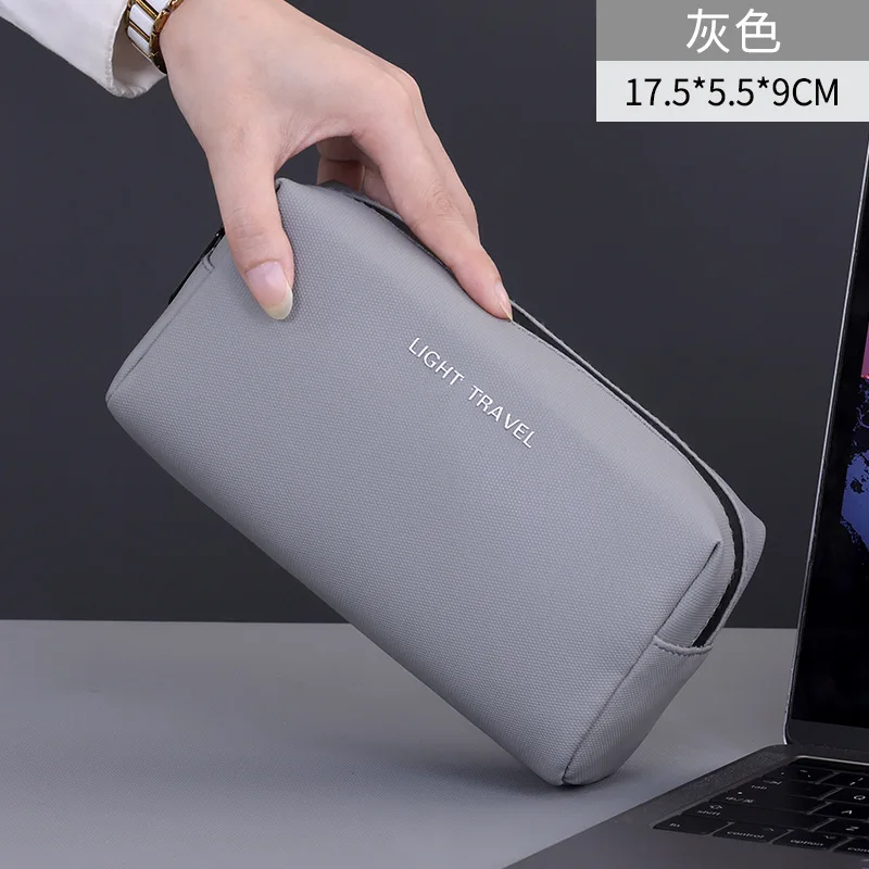Waterproof Portable Travel Organizer Bag for Charger, Cables, Earphones - Large Capacity PU Leather Digital Accessories Pouch view 6