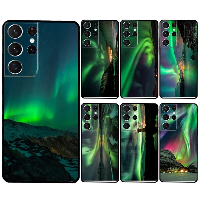 Northern Lights Sky Case For Samsung Galaxy S24 S23 Ultra S22 Plus S20 S21 FE Note 20 10 S8 S9 S10 Plus Cover