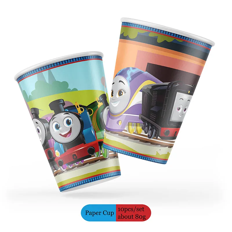 Thomas And Friends Movie Party Supplies Disposable Tableware Paper Plates Backdrop Kids Birthday Party Decor Baby Shower Gifts