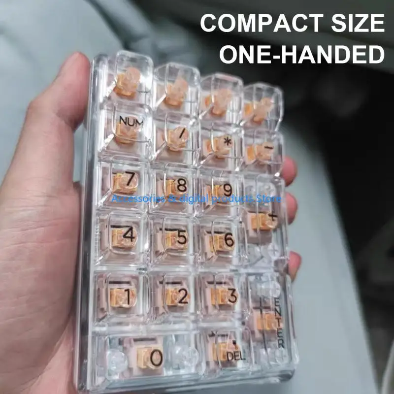 77JD 22Piece Ice Effect Light Through Keycaps for Number Pads Easy Install MX Keycap Upgrade Typing Experience
