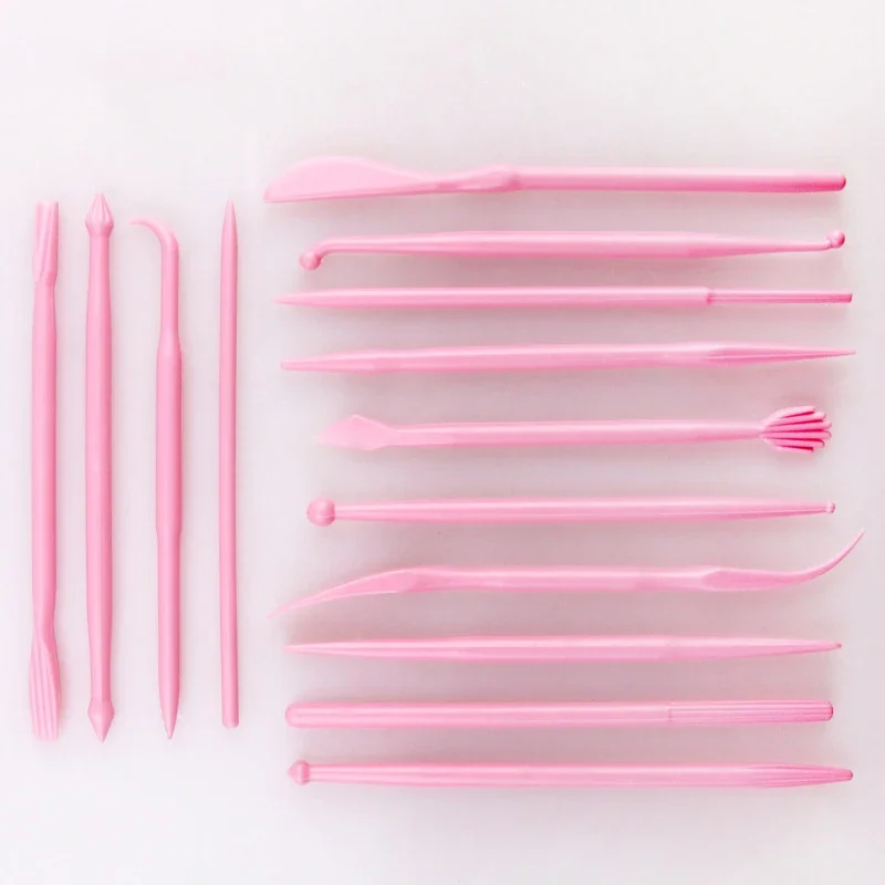 14 Pieces/set of Plastic Clay Carving Set Cake Decoration Tool Set for Shaping Clay Plasticine Tool Toy Polymer Modeling Tool