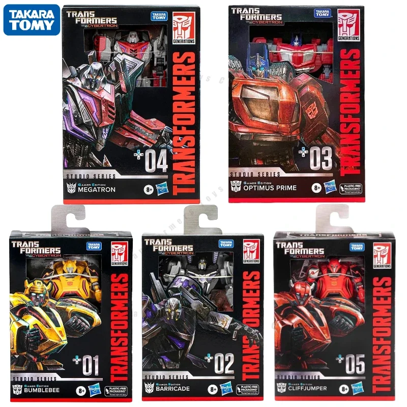 

In Stock TAKARA TOMY Transformers Gamer Edition Optimus Prime Barricade Bumblebee Megatron CLIFFJUMPER Action Figure Toy Gift