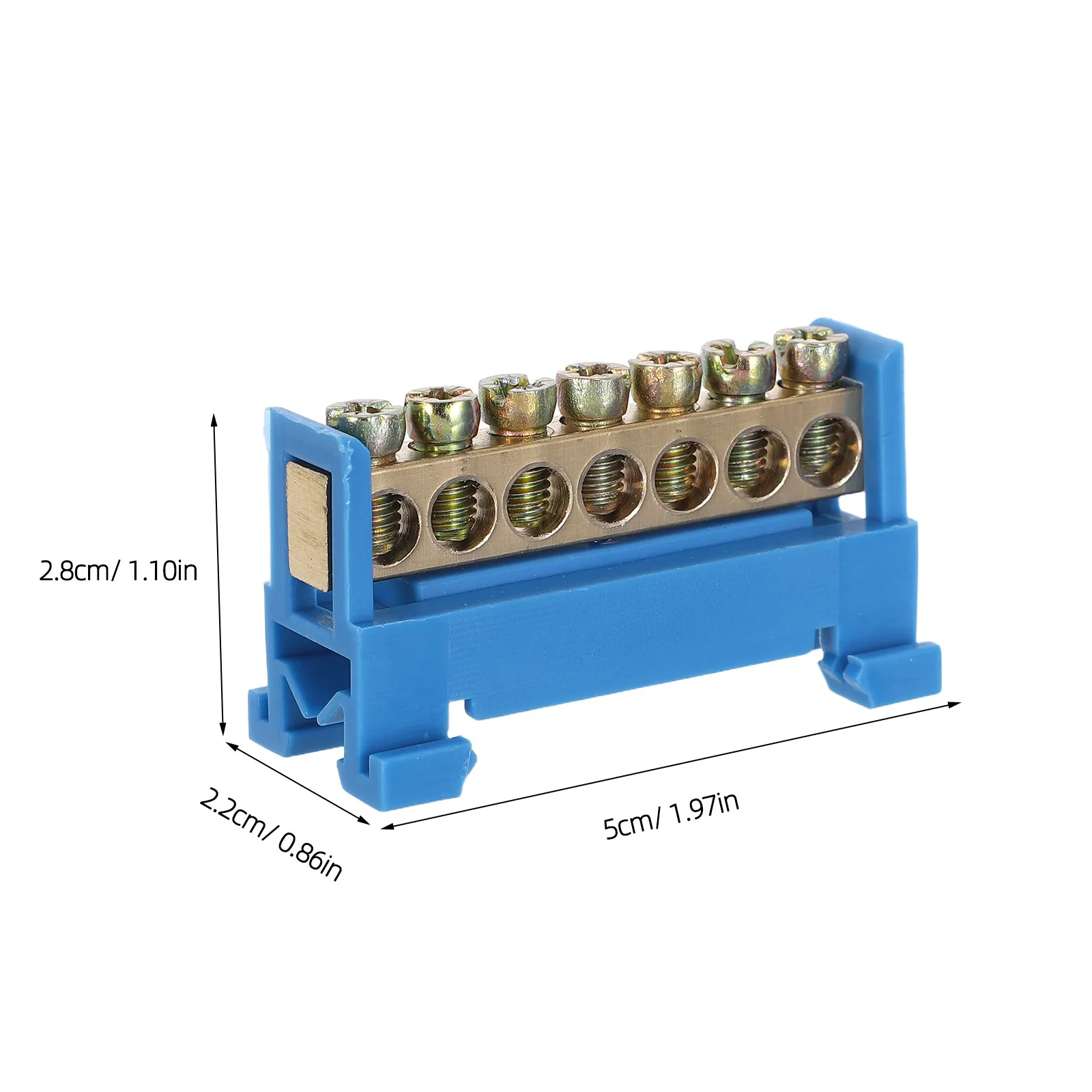 Terminal Block Terminal Bus Bar 7 Positions Screw Grounding Strip Block Din Rail Type Bottom Seat Electrical Terminal Strip view 3