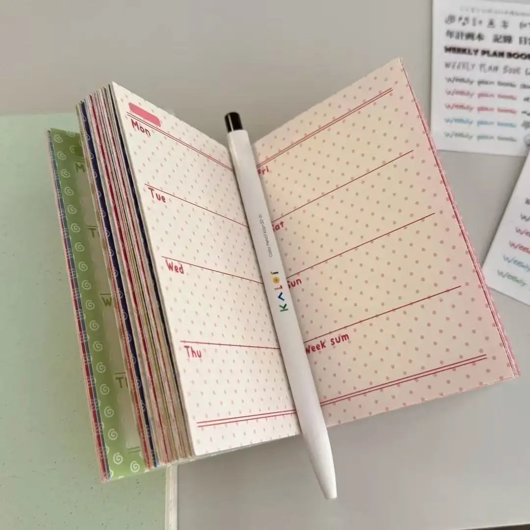 Japanese Ins Hand Ledger Custard Yellow Undated A7 Schedule Thickened Color Inner Pages Finger Material Planning Notebook Gift