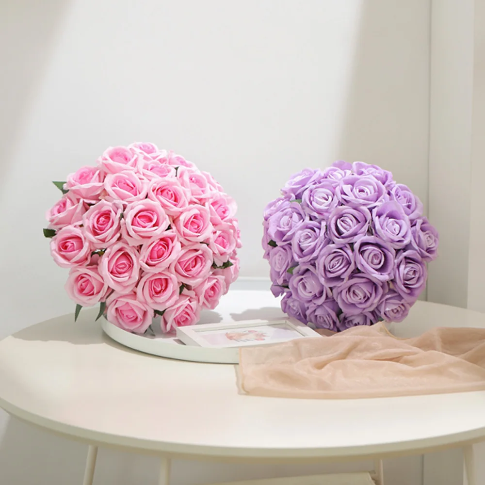 5 Stücke Rose Künstliche Blumen Bouquet Seide Gefälschte Blume für Wohnkultur Garten Hochzeit Dekoration Outdoor Valentinstag Ornament – Detail 10