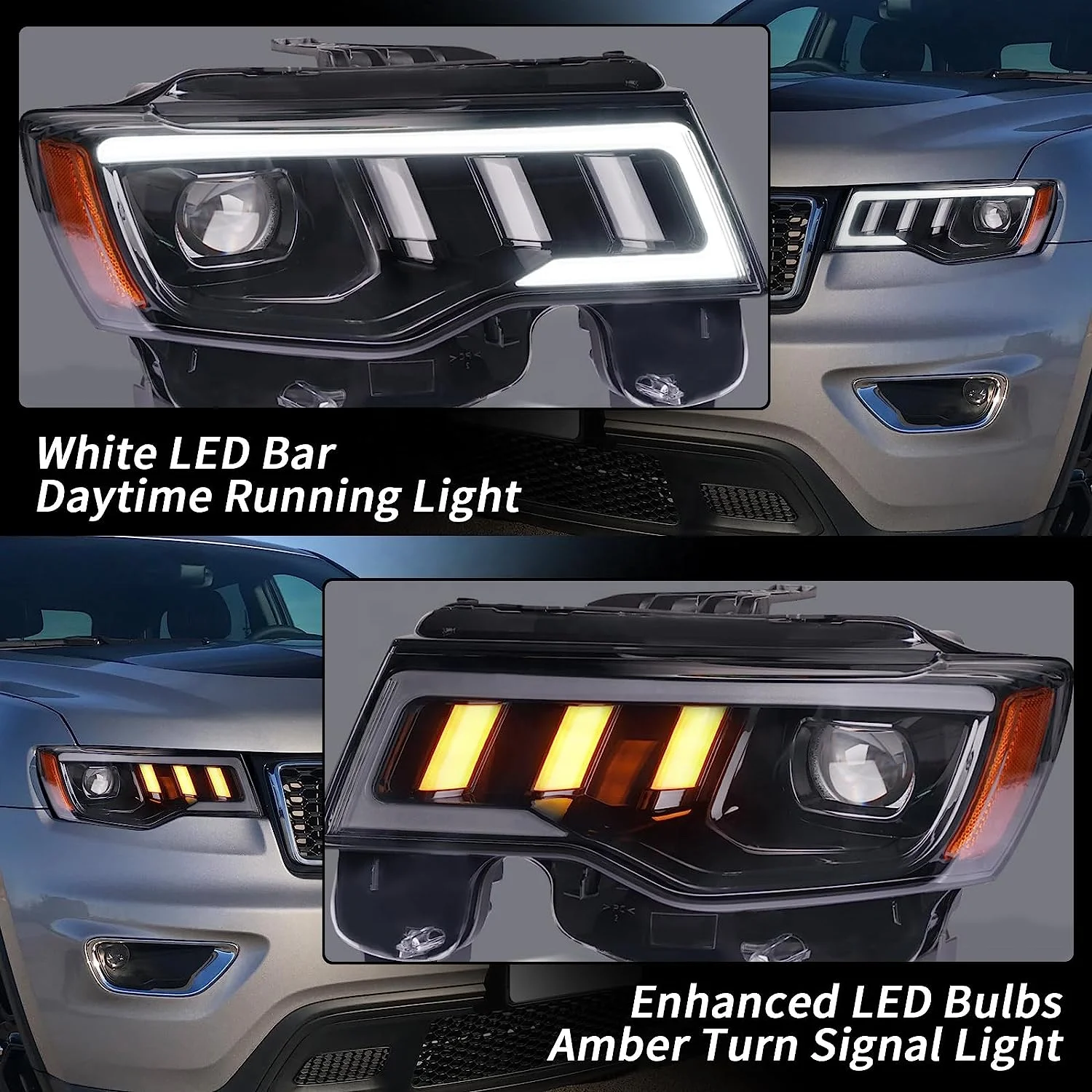 Archaische LED Sequential Start Blinker Auto Beleuchtung Baugruppe für Jeep Grand Cherokee Scheinwerfer 2017-2021