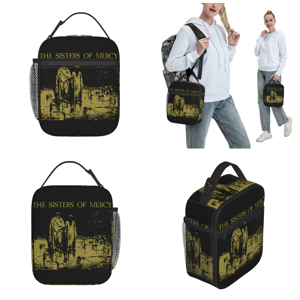 The Sisters Of Mercy Music Band Thermal Insulated Lunch Bags for School Portable Food Bag Thermal Cooler Lunch Boxes