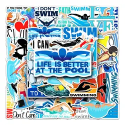 10/30/50pcs adesivi Graffiti per il nuoto adesivi sportivi per cartoni animati fai da te Skateboard bagagli Laptop Phone adesivo decorativo impermeabile