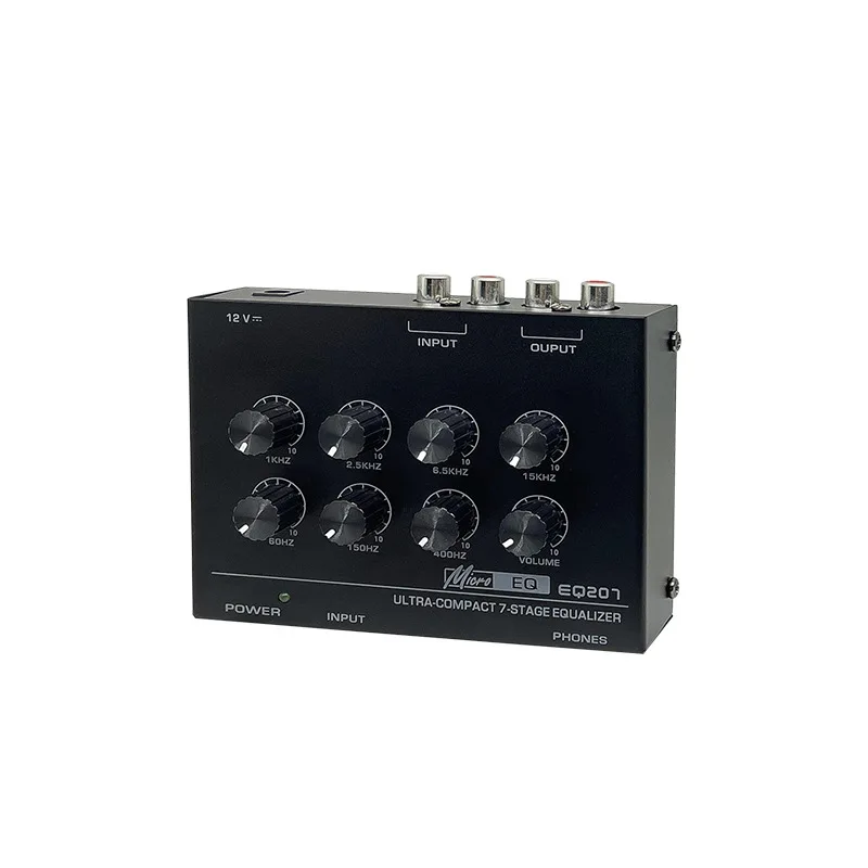 

Eq207 7 Band Sound Equalizer 12dB High Bass Adjustment Two Channel Digital Rca Interface for Recording Streaming Podcasting