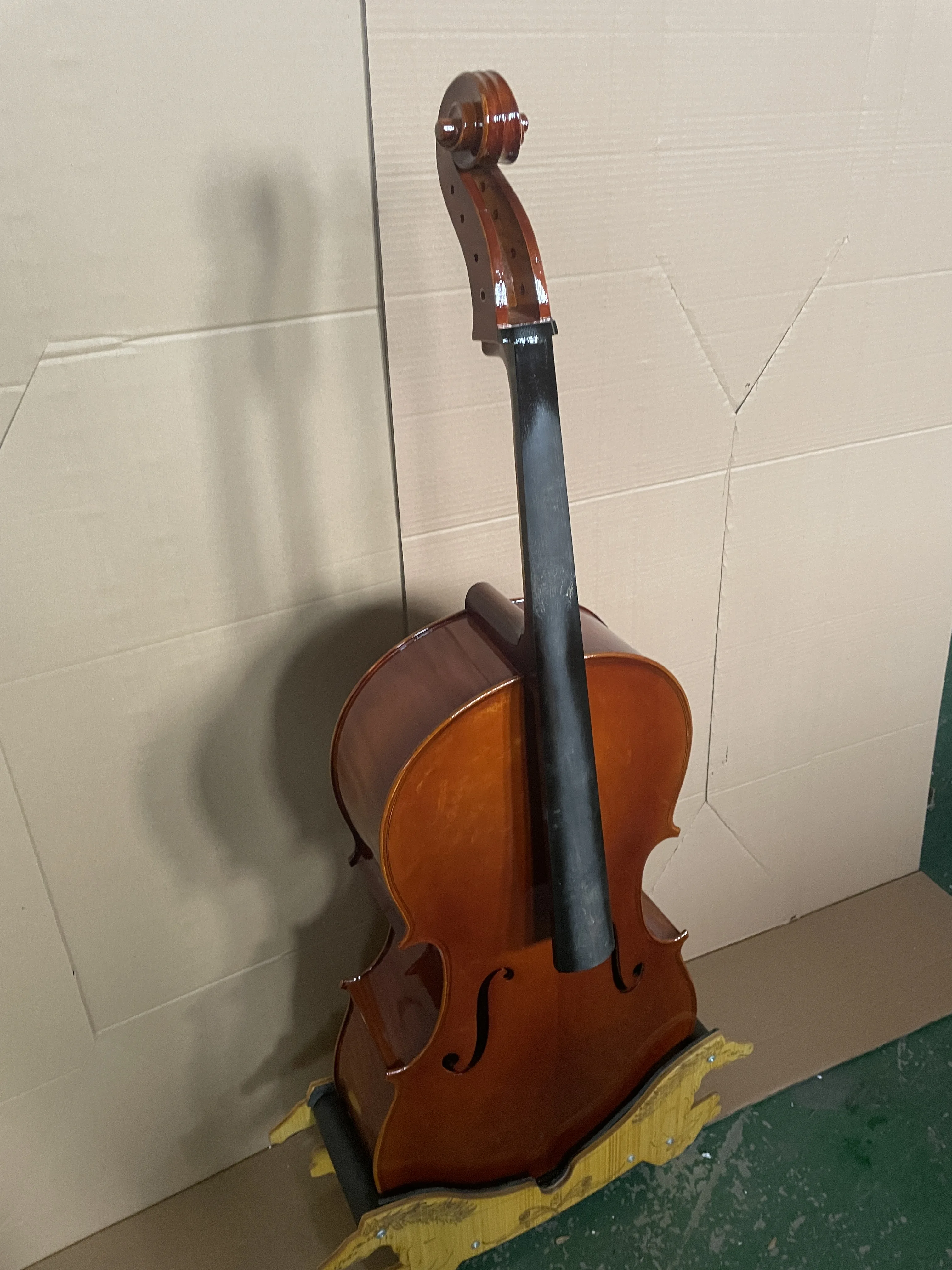 High-Quality Solid Wood Cello with Maple Body And Ebony Fingerboard - 1 Piece Factory Produce