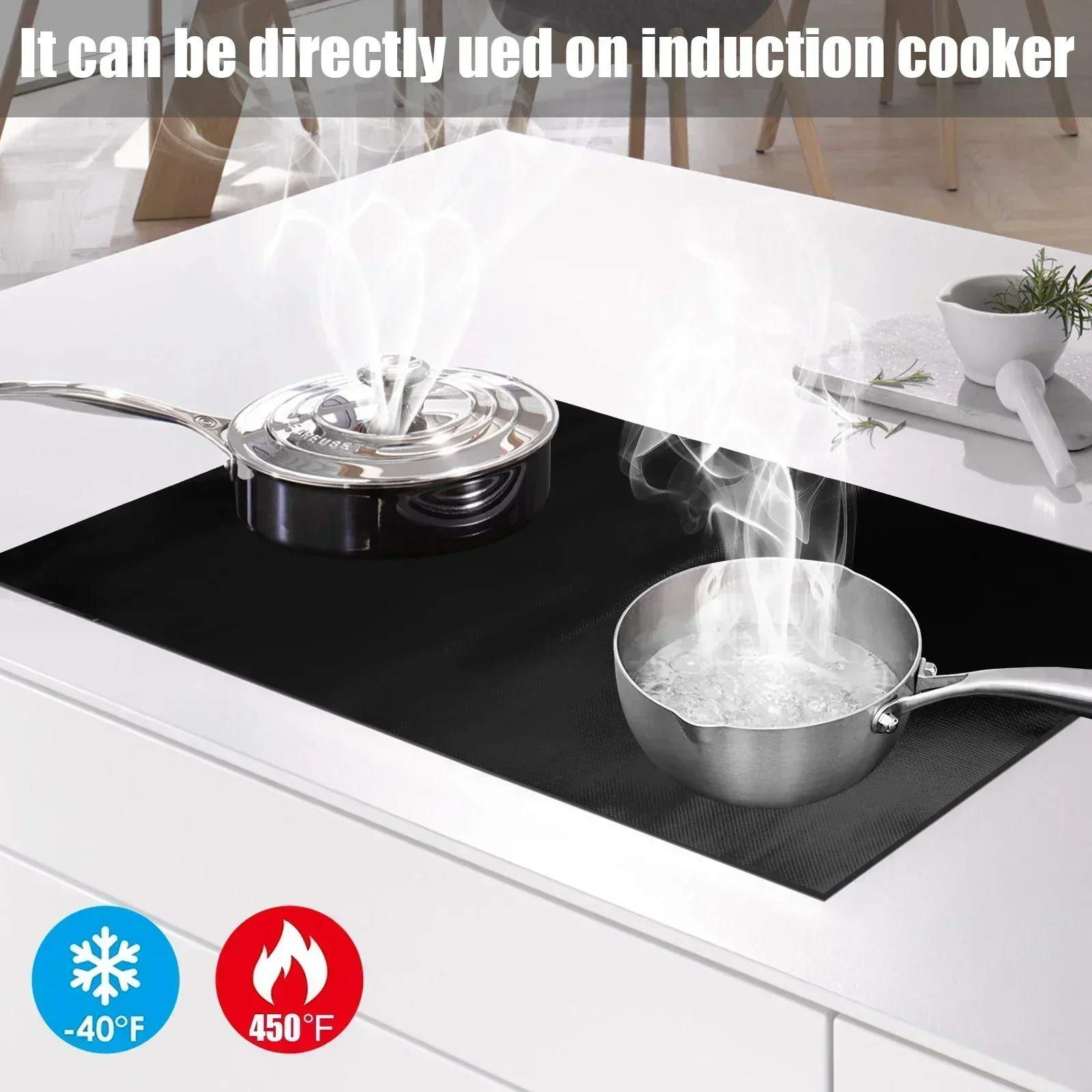 Induction Hob Protector Mat Large Silicone Induction Cooktop Scratch Cover Thickened Nonstick Heat Resistant Countertop Mat New