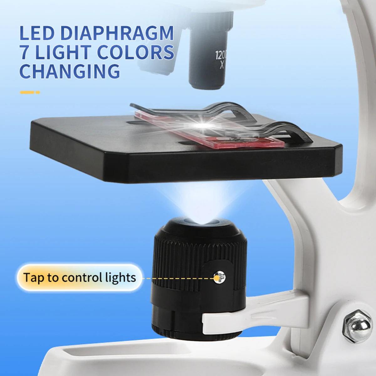 مجموعة تجارب علمية للمجهر للأطفال، تكبير عالي 1200x، لعبة ألغاز المراقبة البيولوجية للأطفال #4