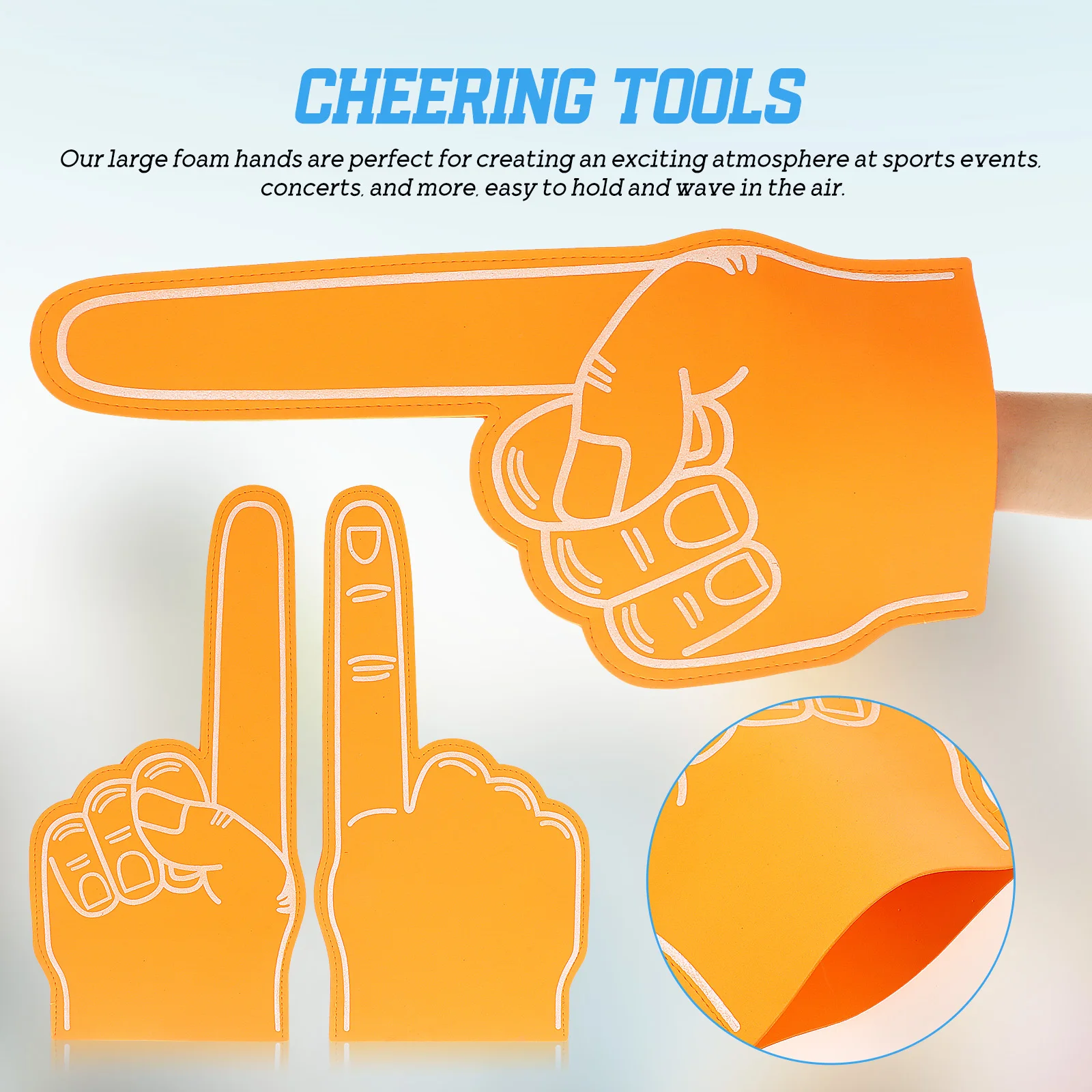 

10pcs Foam Fingers Yellow 2 Red 2 Green Eva Sports Event Accessories Cheering Props Party Favors Giant Hands