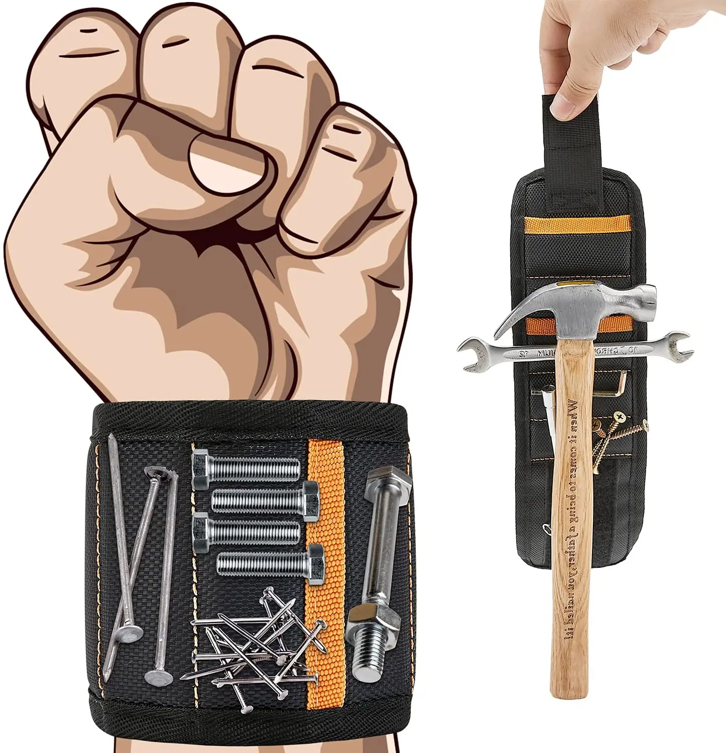 Magnetic Wristband with Pockets 10/15/20 Grid Powerful Tool Bag for Screws Repair Tools Kit Storage Organizer Tool Belt