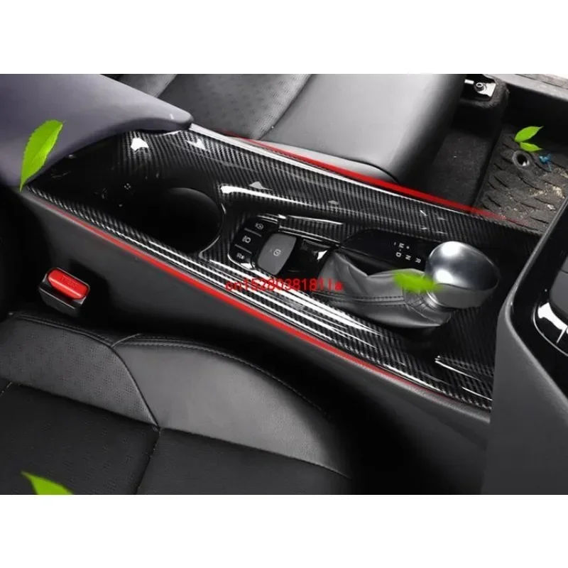 Carbon Fiber Drawing Car Interior Central Console Gear Shift Panel ABS Trim 1pcs For Toyota CHR C-HR LHD & RHD 2016-2021