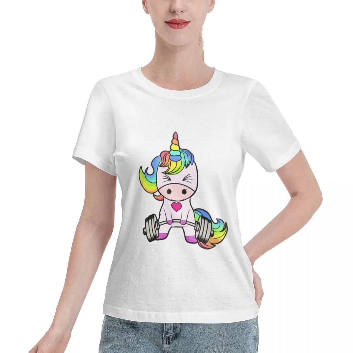 Limited Offer Unicorn Weightlifting Women's T-shirt Casual Street Ladies Tee