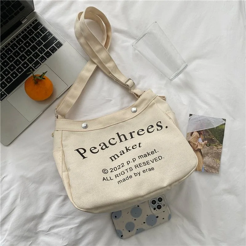 Women Fashion Shoulder Tote Bag Large Capacity Letters Designer Ladies Handbag Messenger for Female Canvas Casual Crossbody Bags image 4