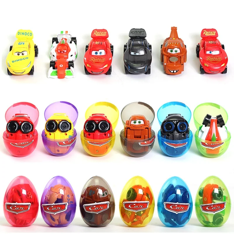 

Disney Pixar Cars Egg-Shaped Car Toys, Mcqueen Transformable Car 6-Piece Set, Model Car Toy Set