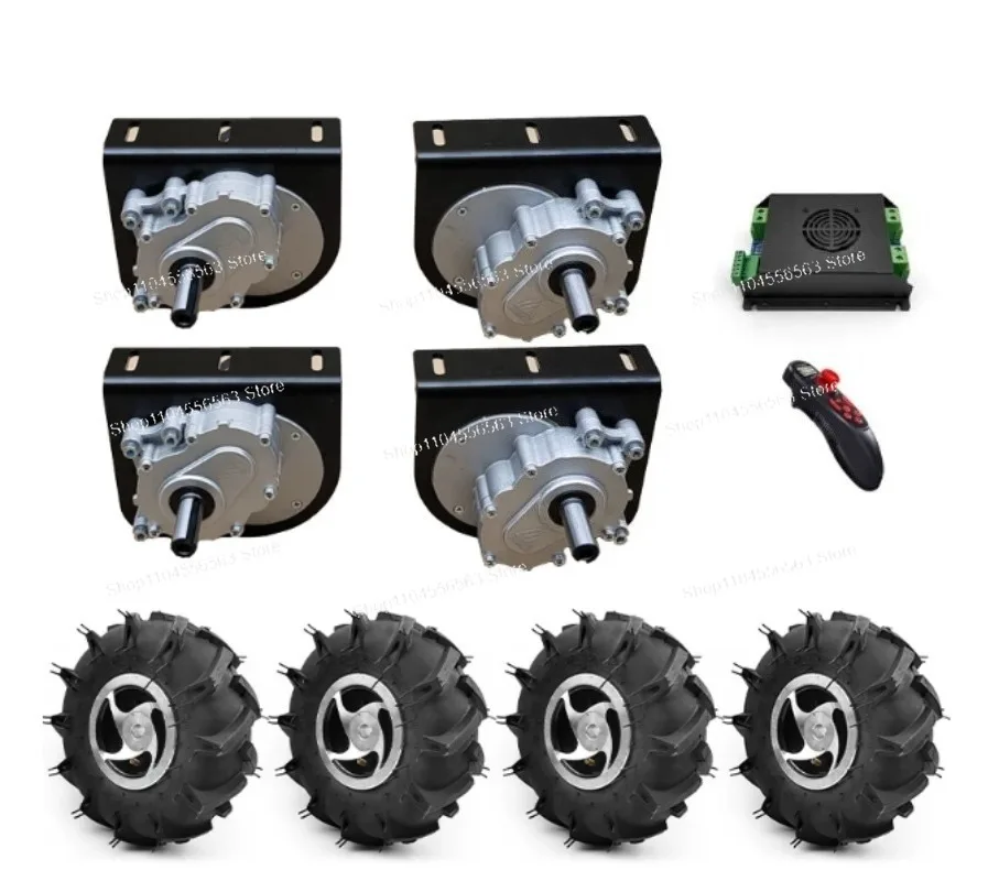 4WD 1000W Electric Quad Drive Kit 4.10-4 Off-Road Tires 10 Wheel Cart