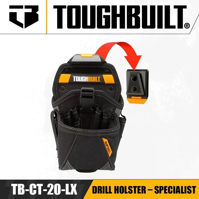 TOUGHBUILT TB-CT-20-LX Drill Holster – Specialist Hand Drill Belt Pouch Repair Installation Portable Storage Tool Bag