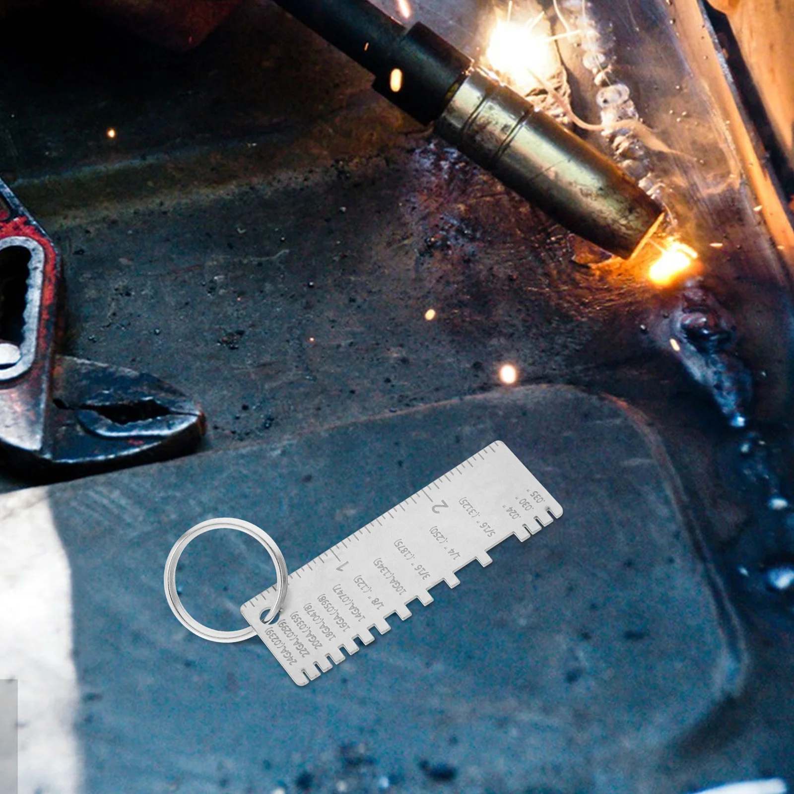 

Stainless Steel Welding Gauge Metal Thickness Ruler Measuring Wire Size Inspection Tool for Welders Fabrication