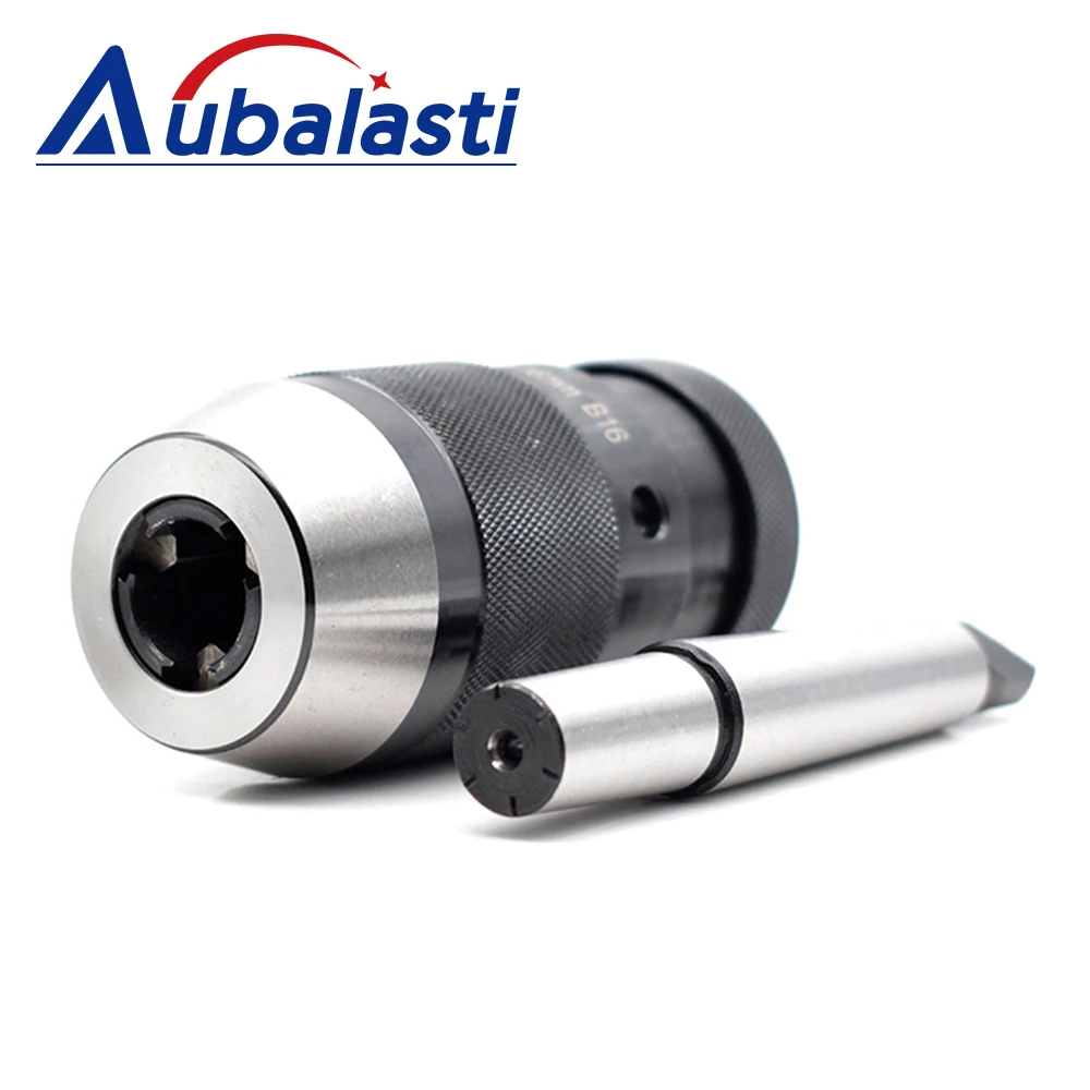 Aubalasti 1/32-1/2 Inch Keyless Drill Chuck With MT2 B16 Shank JT33 Arbor for CNC Tool Machine