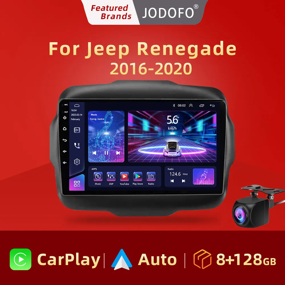 

Jodofo Car Radio Android CarPlay For Jeep Renegade 2016 2017 2018 2019 2020 Video Multimedia Player 2Din Navigation GSP 36EQ DSP