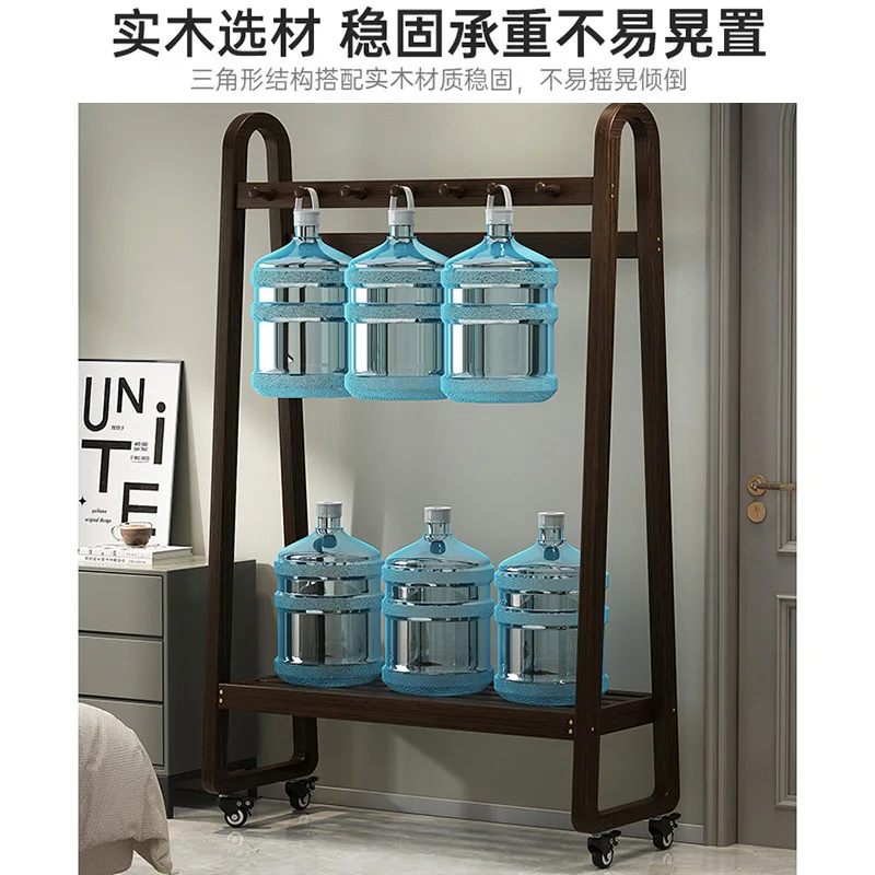 All Solid Wood Floor Standing Coat Rack Freestanding Clothes Hanger for Bedroom Living Room Entryway Storage Organization
