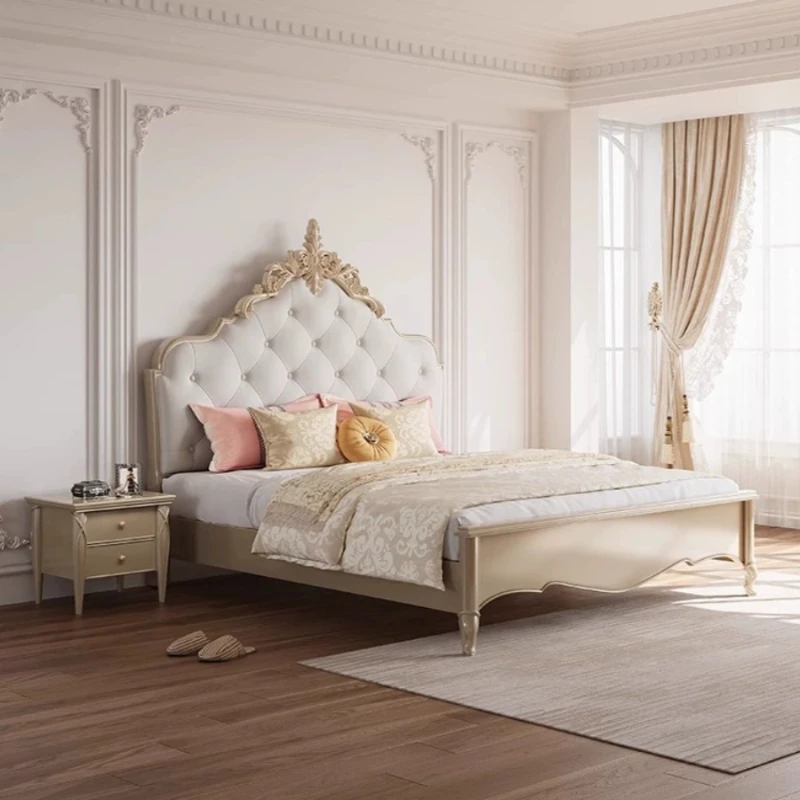 

European King Size Bed Modern Pretty Princess Solid Wood Bed Superking Luxury Camas De Dormitorio Furniture Home