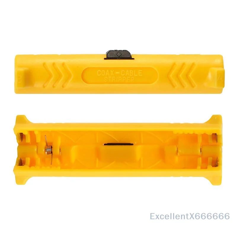 Precision Coaxial Cable Wire Stripper Pen; Rotary Coax Cut and Strip Tool with Round Grip Spring Lever