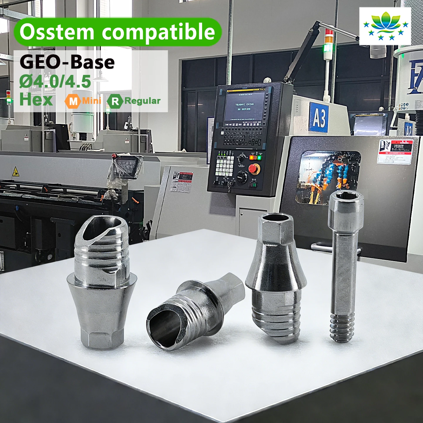 Grade 5 Titanium Base for Osstem GEO Tibase Abutment Accessory for Dental Lab CAD CAM OEM ODM Factory Direct Fast Shipping