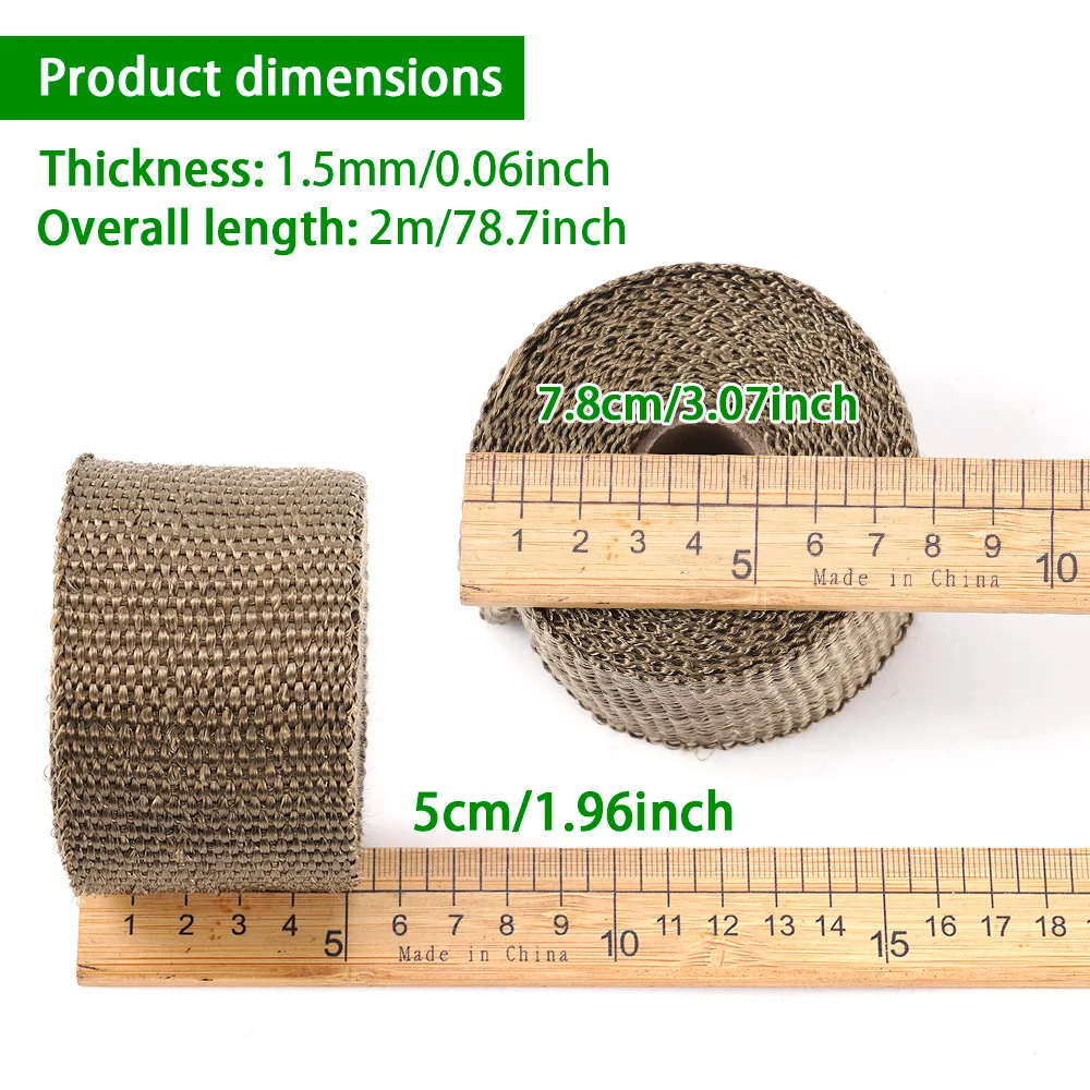 2m Motorrad Auspuff Thermo band Header Wärme wickel beständige Krawatten Faser Wärme isolierung Baumwolle Hoch temperatur schutz teil