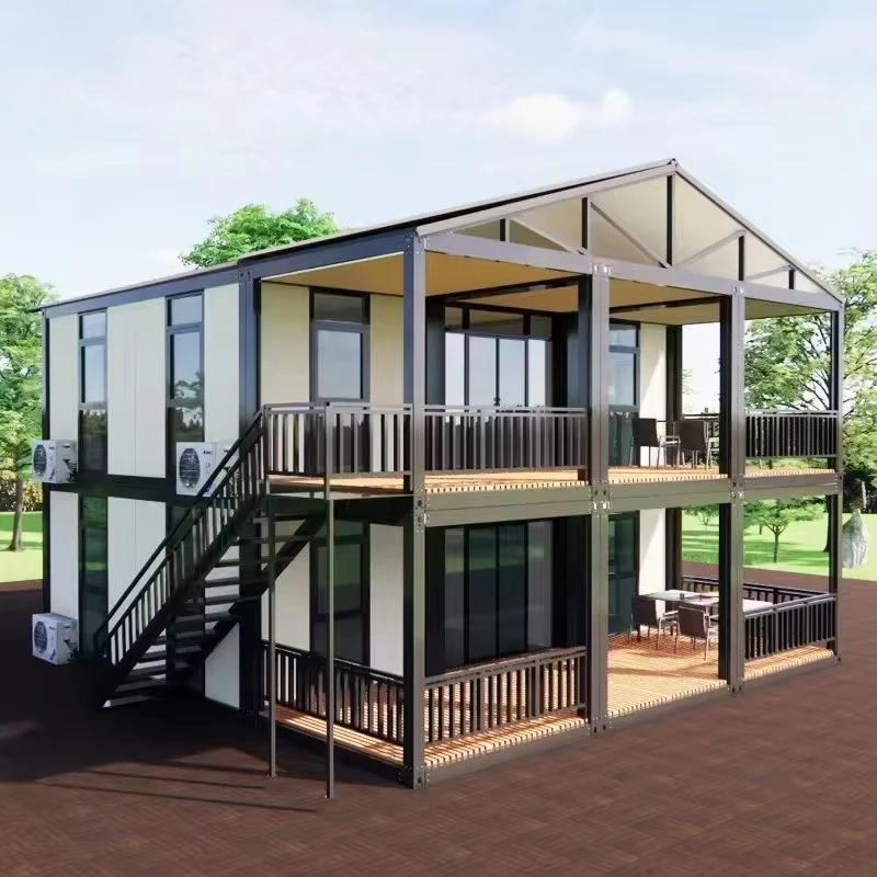 Double Layered Prefabricated Container House 40ft Expandable Container House 2-5 Bedrooms Breathable for Apartment Hotel Custom