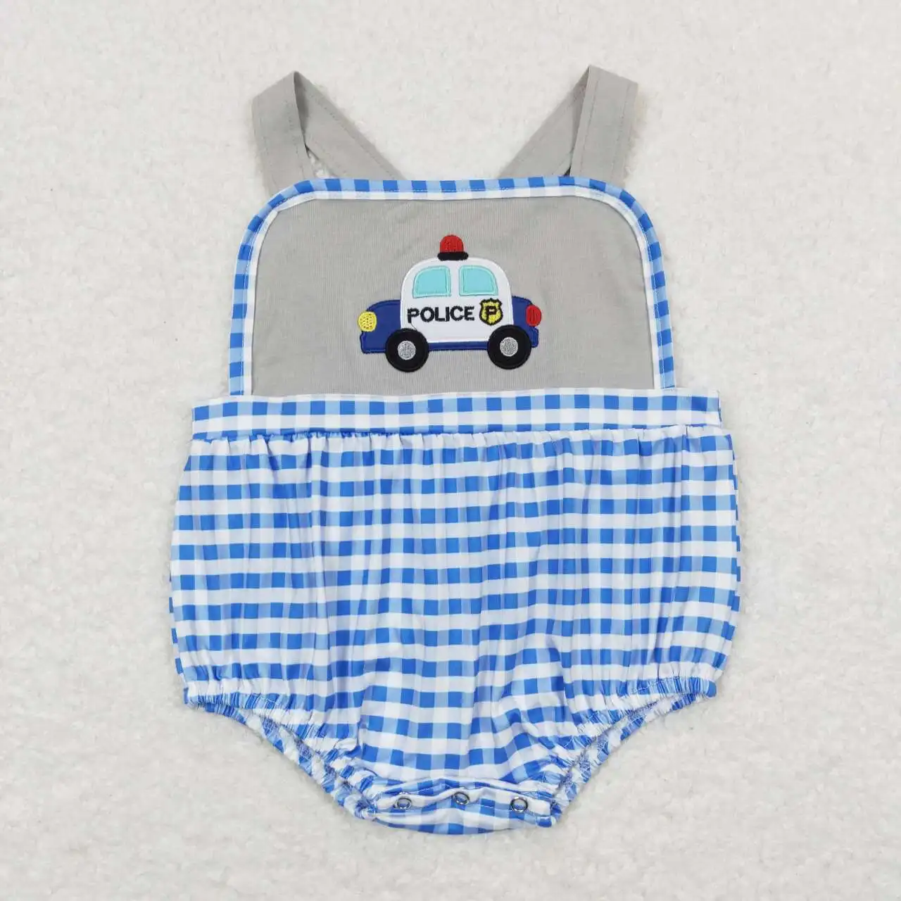 

SR0997 Baby Boys Summer Toddler Clothes Short Sleeve Embroidery Print Kids Boutique Romper