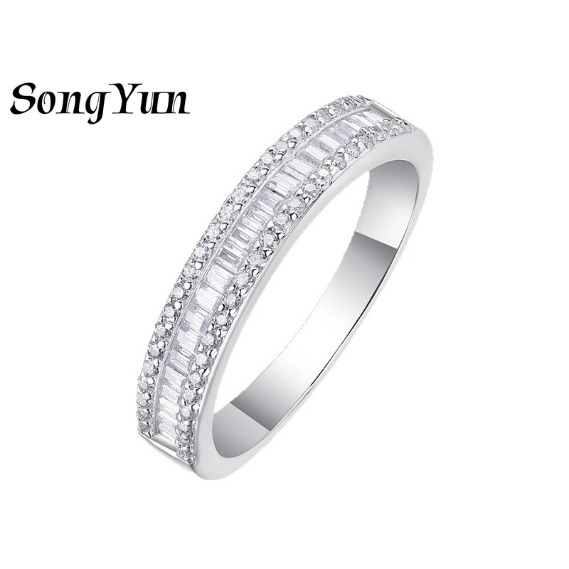 

SONGYUN Brand Jewelry 925 Sterling Silver Ring VVS Moissanite Daily Ring for Women 18K Real Gold Plated SYT Patent Fine Rings