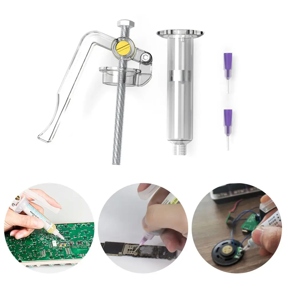 Portable Alloy Steel Tube Piston Welding Accessories Manual Syringe Propulsion Tool Solder Paste Booster Plunger Dispenser