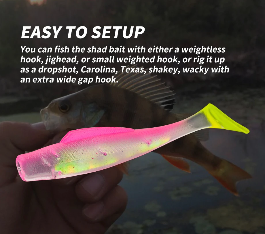 6 Stück Weiche Paddelschwanz-Swimbait UV-GLOW Angelköder 8cm TPR Weichköder 80mm 4,8g Künstliche Silikonköder Wobblers Weichköder – Detail 7