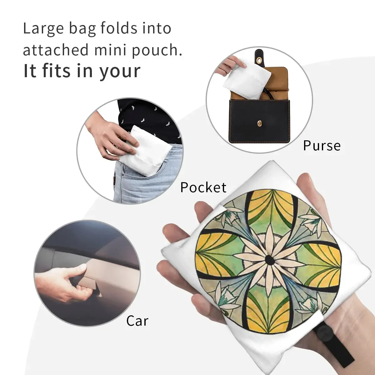 Luthien Portable Tote Shopping Bags Reusable Shopper Bag Grocery Handbag Shoulder Bag