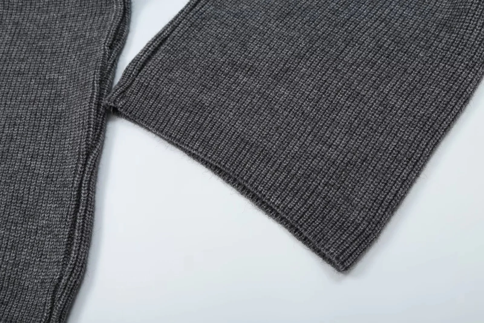 KONDALA Damen Trendiges Pendler-Hosen-Set Reißverschluss-Revers-Strickjacke Elastische Taille Hose Neue Mode 2026 Herbst Winter Freizeit-Set – Detail 7