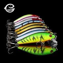 QXO 10pcs/lot Metal Winter Hard Lipless 9g 7.5cm Minnow Lure Crankbait Goods For Fishing Jig Savage Wobbler Ice Duck Shrimp Shad