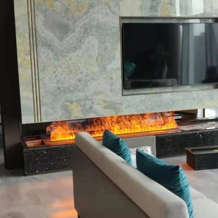 Cheminée Électrique 3D à Insertion de Style Français, Cheminée à Vapeur d'Eau Décorative avec une Flamme de Document, pour Restaurant, Vente en Gros