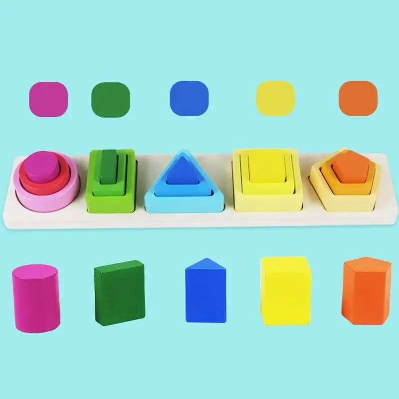 Sorting Stacking Toys Wooden Sorting Stacking Toys For Kids Educational Toys Color Recognition Stacker Shape Sorter