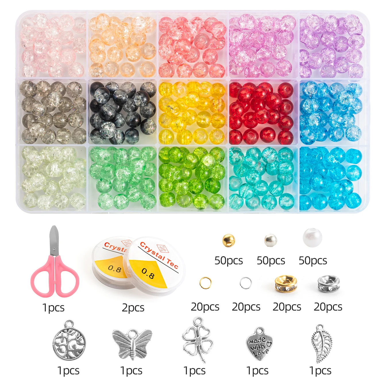 Glass Beads Bracelet Making Kits with 28 Colors