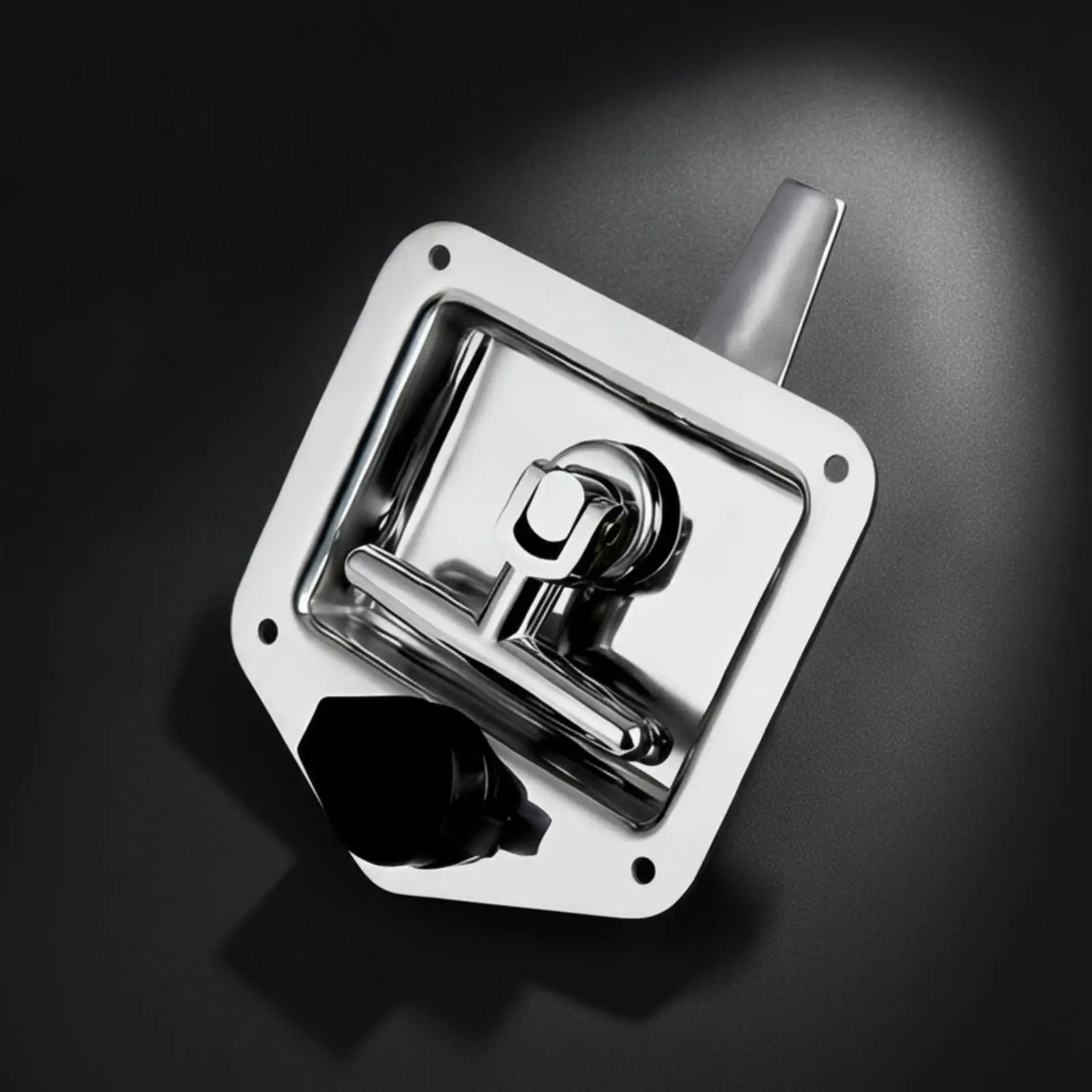 Universal Cabinet Lock with Projecting Latch for RV Storage Doors and Electrical Enclosures